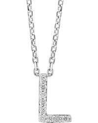Effy - Sterling Pavé Diamond Initial Pendant Necklace - Lyst