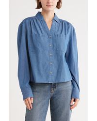 Melrose and Market - Chambray Button-Up Shirt - Lyst