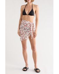 Abound - Printed Mesh Sarong - Lyst
