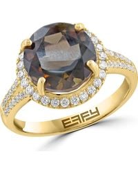 Effy - Smoky Quartz & Diamond Ring - Lyst