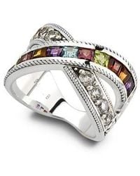 Samuel B. - Sterling Semiprecious Stone Crossover Band Ring - Lyst