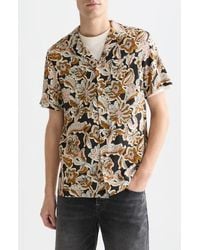 Scotch & Soda - Relaxed Fit Print Short Sleeve Button-Up Shirt - Lyst