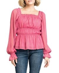 Gibsonlook - Metallic Square Neck Top - Lyst