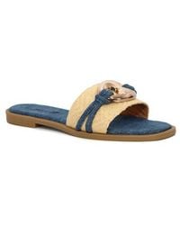 Seven7 - Raffia Flat Sandal - Lyst