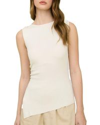 Blu Pepper - Asymmetric Gathered Knit Tank Top - Lyst