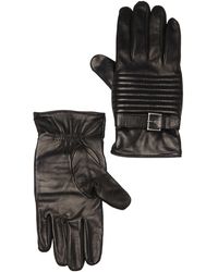 Portolano - Faux Leather Motorcycle Gloves With Wool Blend Lining - Lyst