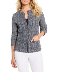 NIC+ZOE - Mix Zip Front Knit Jacket - Lyst