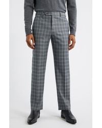 Zanella - Devon Flat Front Plaid Wool Dress Pants - Lyst