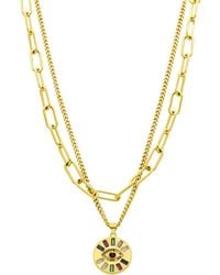 Adornia - Cz Evil Eye Layered Chain Necklace - Lyst