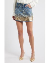 FRAME - The Champagne Denim Miniskirt - Lyst