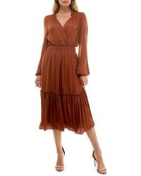 Socialite - Long Sleeve Tiered Midi Dress - Lyst