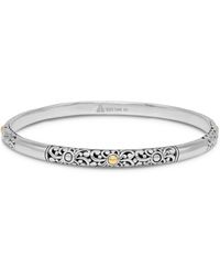 DEVATA - Sterling Silver & 18k Gold Bangle Bracelet - Lyst