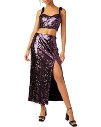 Free People - Star Bright Sequin Two-Piece Crop Top & Midi Skirt - Lyst
