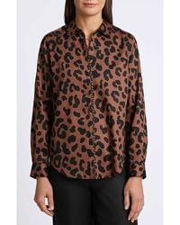Foxcroft - Cheetah Print Shirt - Lyst