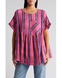 Free People - Moon City Plaid Tunic Top - Lyst