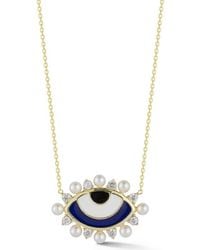 Sphera Milano - Cubic Zirconia Pearl Evil Eye Pendant - Lyst