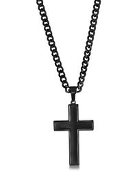 Black Jack Jewelry - Stainless Steel Cross Pendant Necklace - Lyst