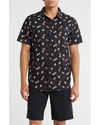 Hurley - Freaky Tiki Short Sleeve Cotton Button-Up Shirt - Lyst
