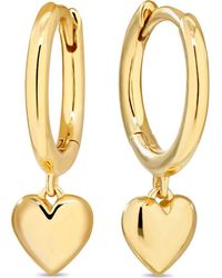 DEVATA - Sweet Heart Drop Hoop Earrings - Lyst