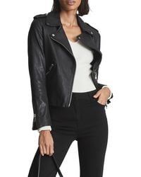 Reiss - Gigi Leather Moto Jacket - Lyst