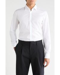 BOSS - Valerio Solid Cotton Button-Up Shirt - Lyst