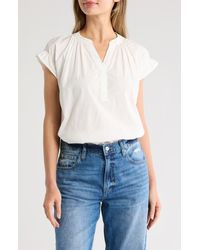 Melrose and Market - Flutter Sleeve Cotton Top - Lyst