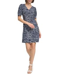 Tommy Hilfiger - Farmstand Floral Puff Sleeve Jersey Shift Dress - Lyst