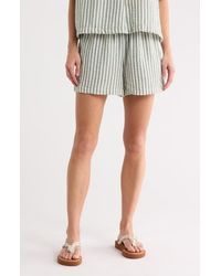 Max Studio - Stripe Drawstring Waist Shorts - Lyst