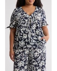 Nordstrom Rack - V-Neck Tie Short Sleeve Top - Lyst