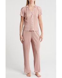 Danskin - Plissè Satin Pajamas - Lyst
