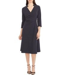Maggy London - Ruched Fit & Flare Midi Dress - Lyst