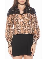 Alexia Admor - Bryne Lace Trim Top - Lyst