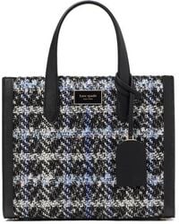 Kate Spade - Small Manhattan Plaid Tweed Tote - Lyst