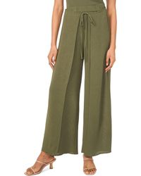 Halogen® - Tie Front Overlay Wide Leg Pants - Lyst