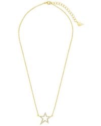Sterling Forever - Stationed Cubic Zirconia Star Pendant Necklace - Lyst