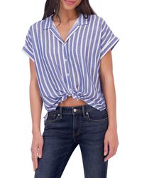 Lucky Brand - Short Sleeve Tie Front Button-up Shirt - Lyst