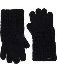AllSaints - Mixed Stitch Gloves - Lyst