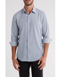 Report Collection - Gingham Performance Long Sleeve Slim Fit 4-way Stretch Shirt - Lyst