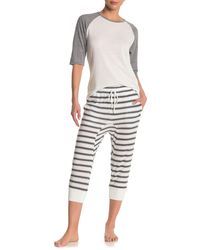 Joe Boxer Sleepwear //Loungewear Capri Gray//Green Cotton Blend