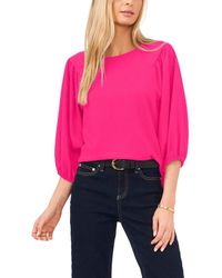 Vince Camuto - Crinkled Puff Three-Quarter Sleeve Top - Lyst