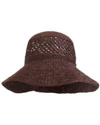 Bruno Magli - Straw Crochet Packable Floppy Hat - Lyst