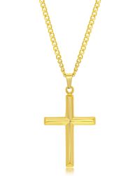 Black Jack Jewelry - Stainless Steel 3d Cross Pendant Necklace - Lyst