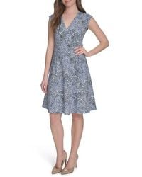 Tommy Hilfiger - Hopsack Cap Sleeve Fit & Flare Dress - Lyst