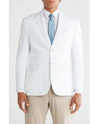 Gino Vitale - Slim Fit Solid Linen Blend Blazer - Lyst