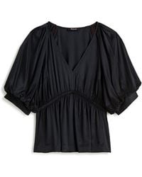 Madewell - Shirred Puff Sleeve Satin Top - Lyst