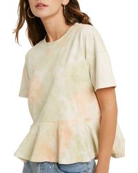 Wishlist - Tie Dye Short Sleeve Peplum Top - Lyst