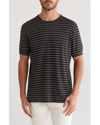 Slate & Stone - Stripe Linen Blend Slub T-shirt - Lyst