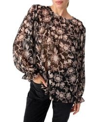 Sanctuary - Ruffle Moment Print Chiffon Top - Lyst