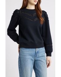 Rails - Isles Lace Inset Cotton Sweatshirt - Lyst