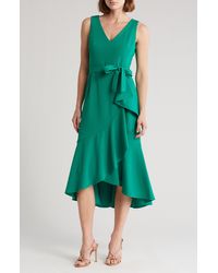 Calvin Klein - Sleeveless Ruffle Trim Midi Dress - Lyst